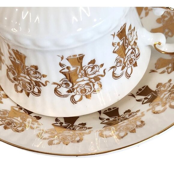 Elizabethan Staffordshire Hand Decorated 50th Anniversary Fine Bone China Tea Cu - Picture 15 of 16